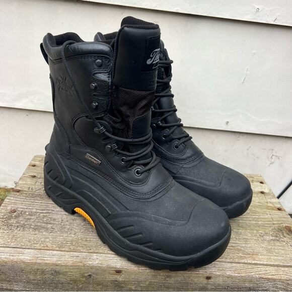 Thorogood 299 Railroad Black Safety Toe 1000 gram Thinsulate Leather Boots 10 - Picture 3 of 8